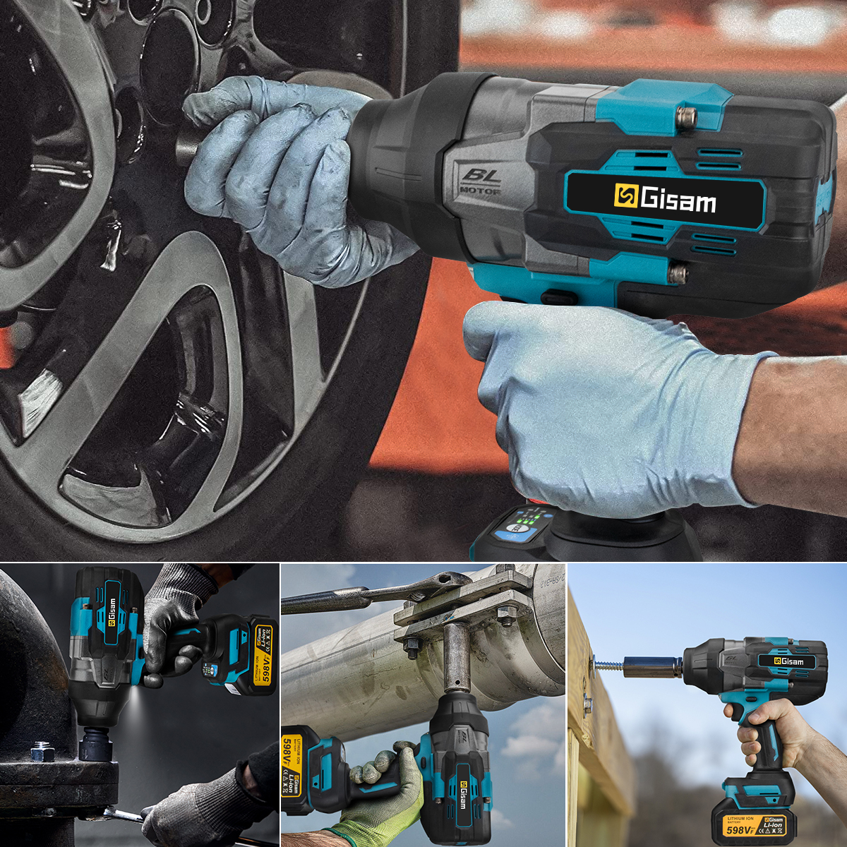 Gilé 3100N.M Бесщеточный электрический ударный гайковерт с высоким крутящим моментом 3/4 дюйма Аккумуляторный электрический ключ Инструменты для Makita 18 В Батарейный штифт