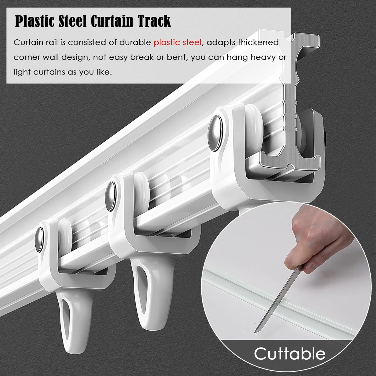 Curvo Para Techo Y Pared Con Riel De Cortina, Flexibles Y Flexibles. Sistema De Rieles Para Cortinas Separador De Ambientes 0,3