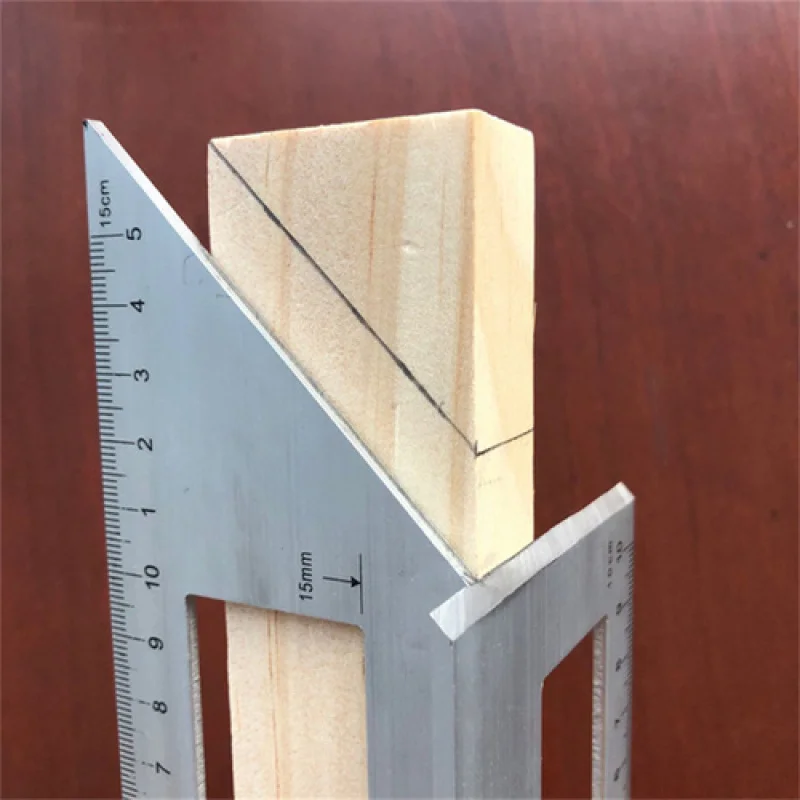 Hợp Kim Nhôm Góc Thước Gỗ Thước 90 45 Độ Biến Thước Đa Năng Tirangular Measuing Thước Dụng Cụ Làm Rau Cau