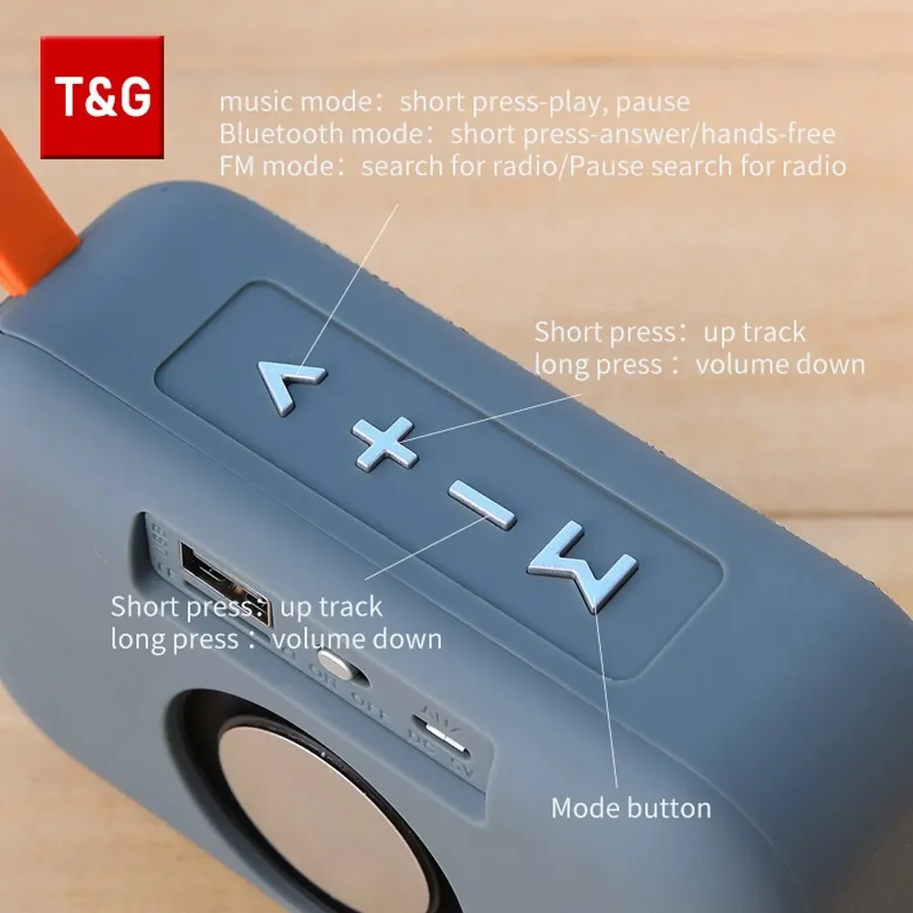Tg506-ミニワイヤレスサウンドバー,Bluetooth 5.0,屋外および屋内,hifiスピーカー,TFカードサポート,FMラジオ,防水