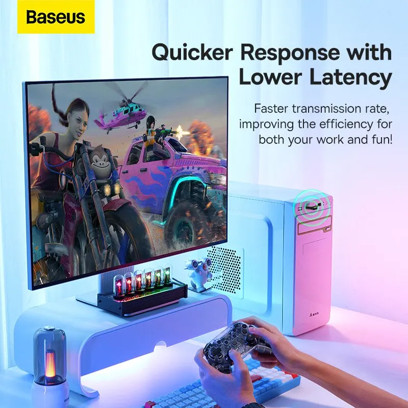 Baseus-BA07 USB Bluetooth 5.3 Dongle Adapter para PC Speaker, Mouse sem fio, Teclado, Receptor De Áudio De Música, Transmissor