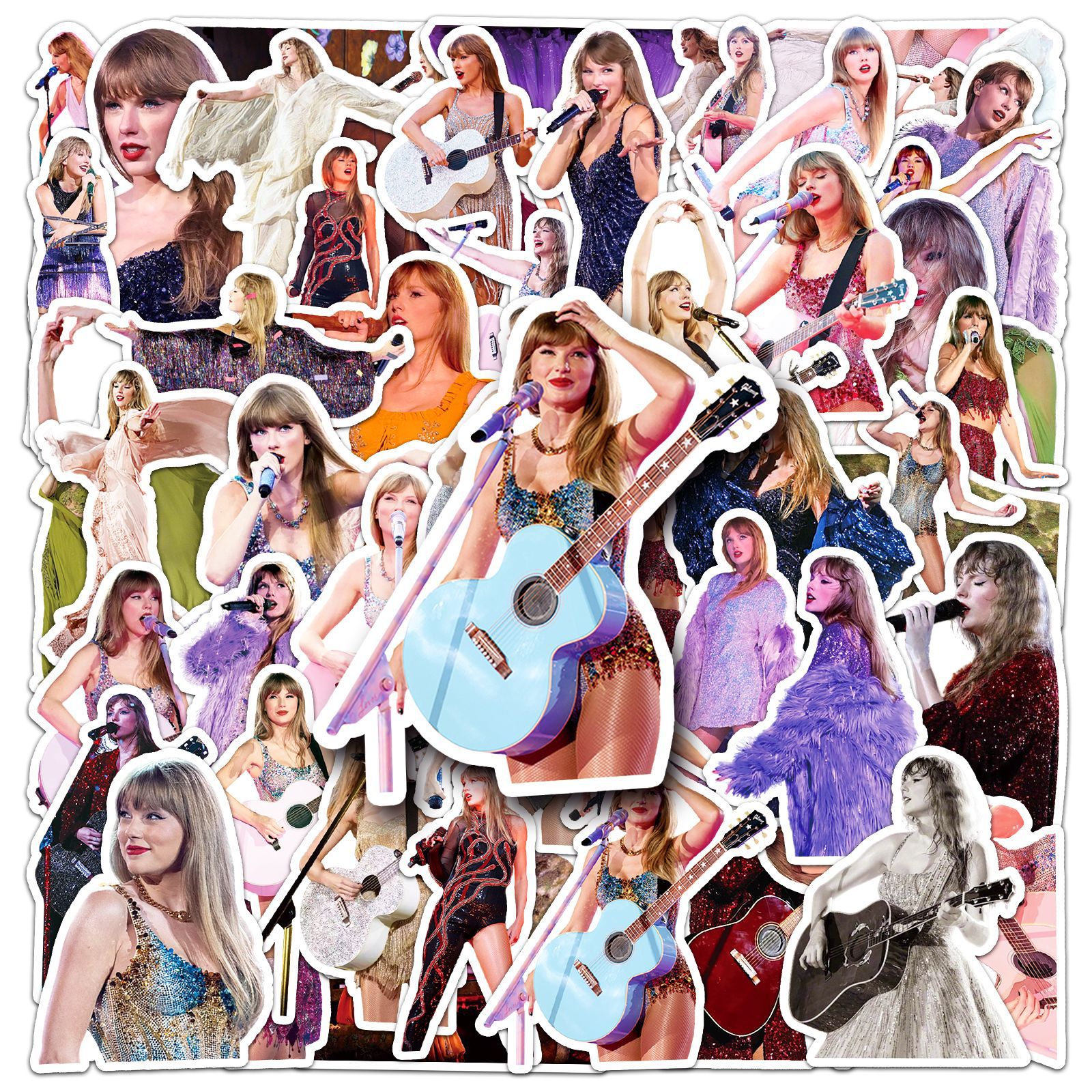 Pegatinas de grafiti de concierto, decoración de Taylor, calcomanías de cantante, juguetes musicales, regalo para seguidores, nevera, portátil, guitarra, coche, bicicleta, monopatín, 10/52 Uds.