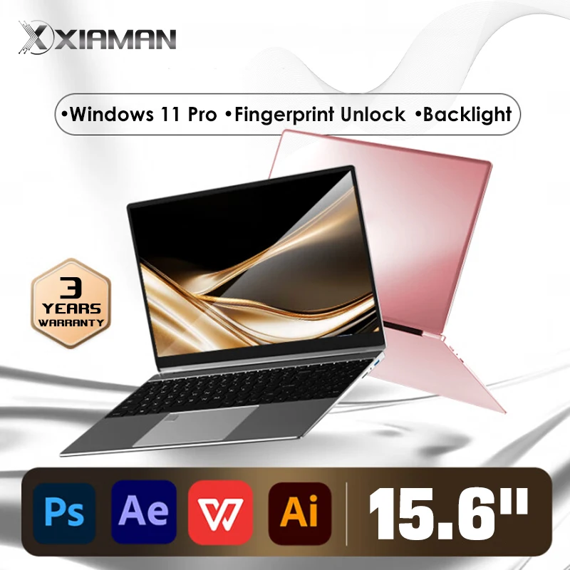 Computadora portátil de 15,6 pulgadas Intel Celeron N5095 Notebook PC Gamer 16GB RAM 1TB 2TB SSD Oficina Estudio PC Windows 11 Pro 1080P Laptops