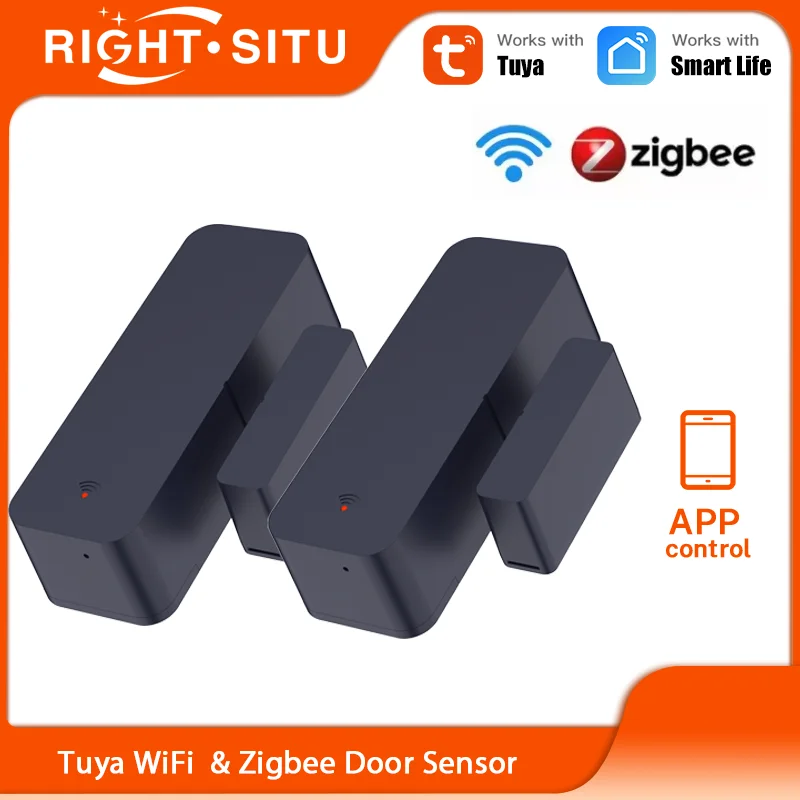 Tuya Zigbee WiFi Sensor de puerta Sensor de ventana aplicación remota Control a través de Smart Life funciona con Google Home Yandex Alexa