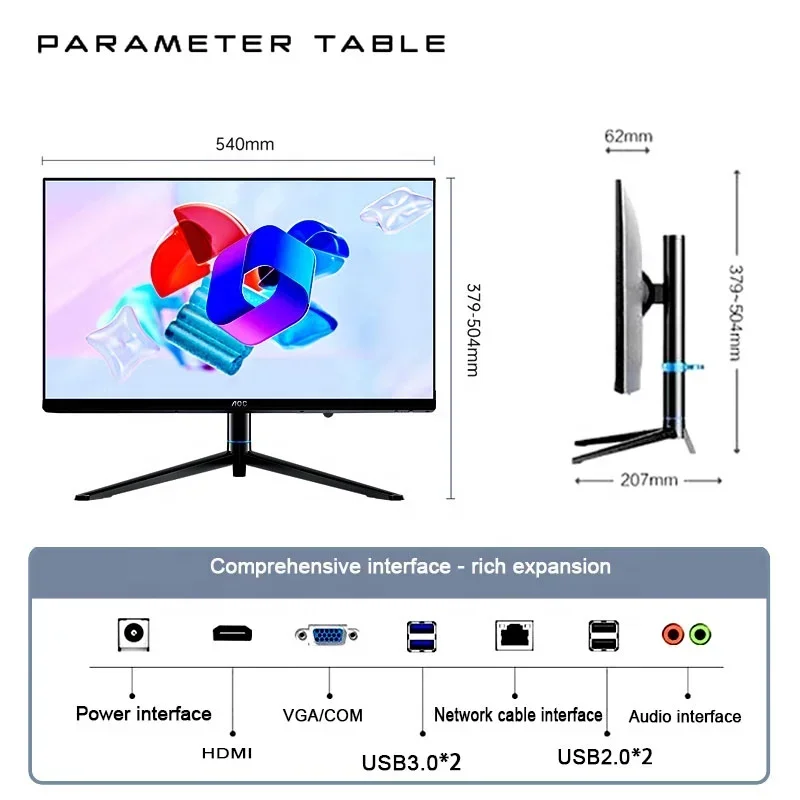 AOC AIO PC Brand Barebone 24" N5095 DDR4 8GB 256GB SSD OEM All in One PC Desktops Computer with UPS Battery