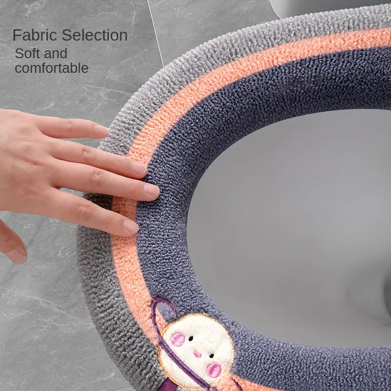 หน้าแรกหนาที่นั่งชักโครก Pad Four Seasons Universal ฤดูหนาว WC ที่นั่งพร้อม Handle Washable การ์ตูนเสื่อห้องน้ำขอบ Cushion