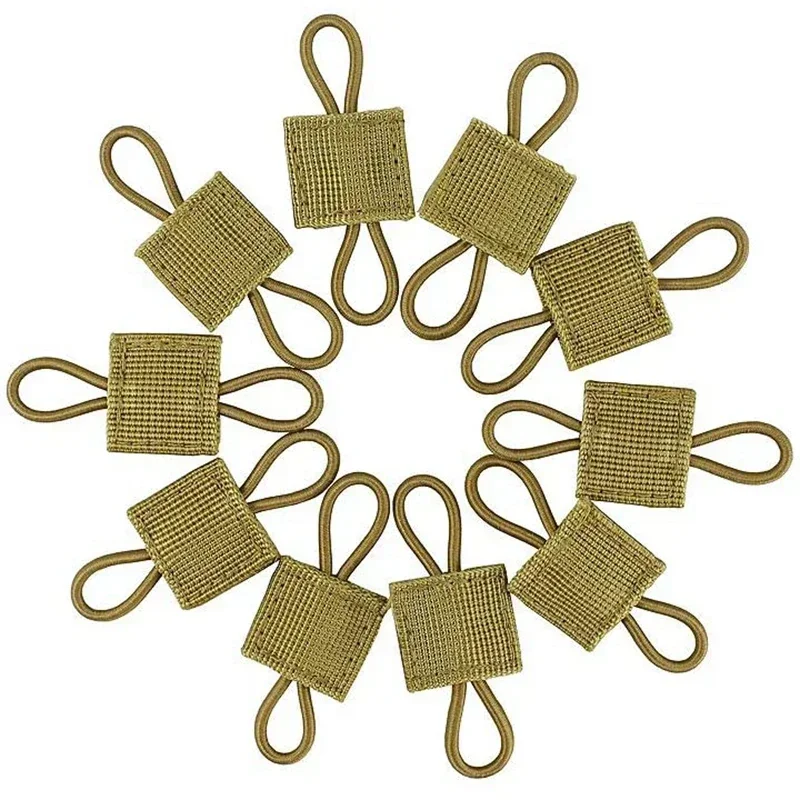 10pcs MOLLE ยืดหยุ่นสายรัดไนลอนริบบิ้นหัวเข็มขัดเดินป่ากลางแจ้งการล่าสัตว์กระเป๋าเป้สะพายหลังเสื้อกั๊ก PTT เสาอากาศ Stick PIPE Binding Retainer