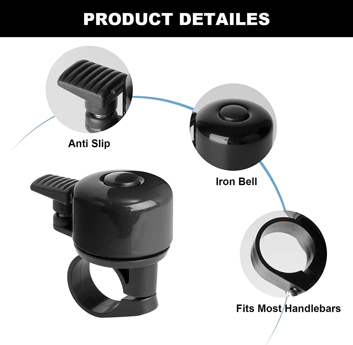 Sonnette de vélo en alliage, klaxon de vélo de route et de montagne, alarme sonore pour la sécurité, guidon de cyclisme, accessoires d'appel de vélo