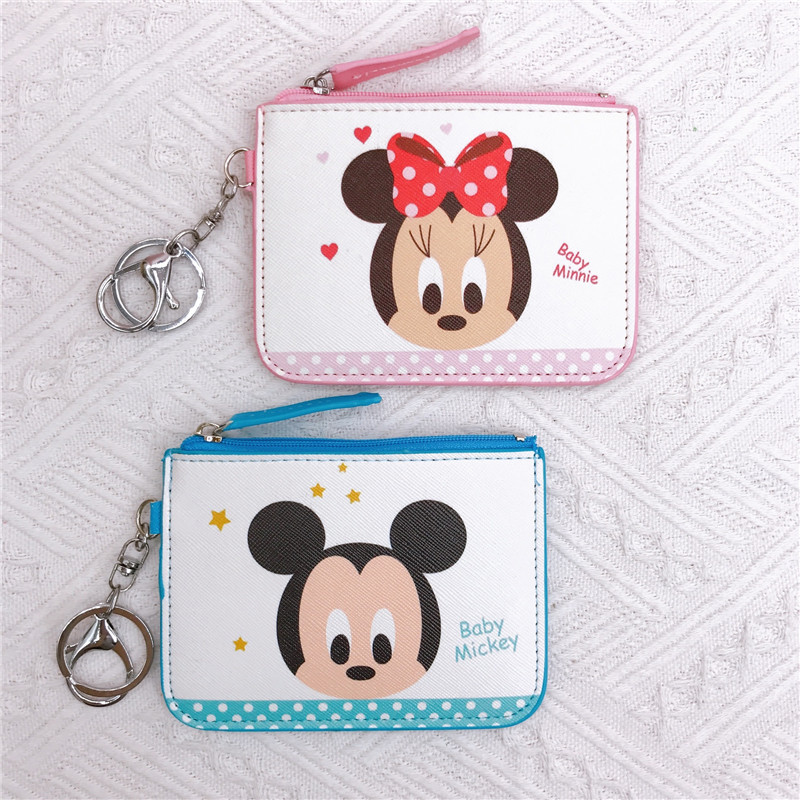 Disney Mickey Minnie Maus Karten halter Donald Daisy Ente Pu Leder Münz geldbörse Karten tasche Mini ID Karten halter Clutch Brieftasche