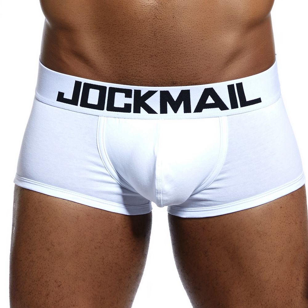 Jockmail roupa interior masculina de algodão de alta qualidade moda cintura baixa plus size boxer shorts cinto de cor sólida cuecas masculinas troncos