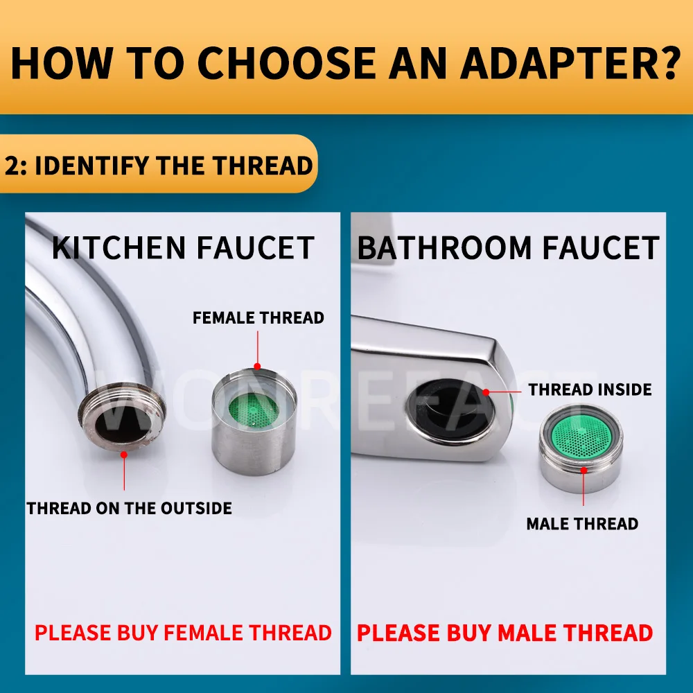 Faucet Aerator Adapter เครื่องกรองน้ําอะแดปเตอร์ภายในและภายนอก/Bubbler ห้องน้ําอ่างล้างจาน Universal อุปกรณ์เสริม