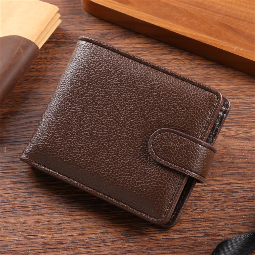 Vintage PU Leather Mens Wallets Solid Sample Style Zipper&Hasp Purse Card Holders Famous Brand High Quality Male Wallet