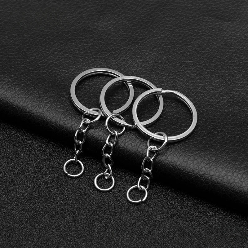 10/50/100pcs Silver Plated Metal Blank Keyring  Split Ring Keyfob Key Holder Rings DIY Findings Making Keychain Accessories