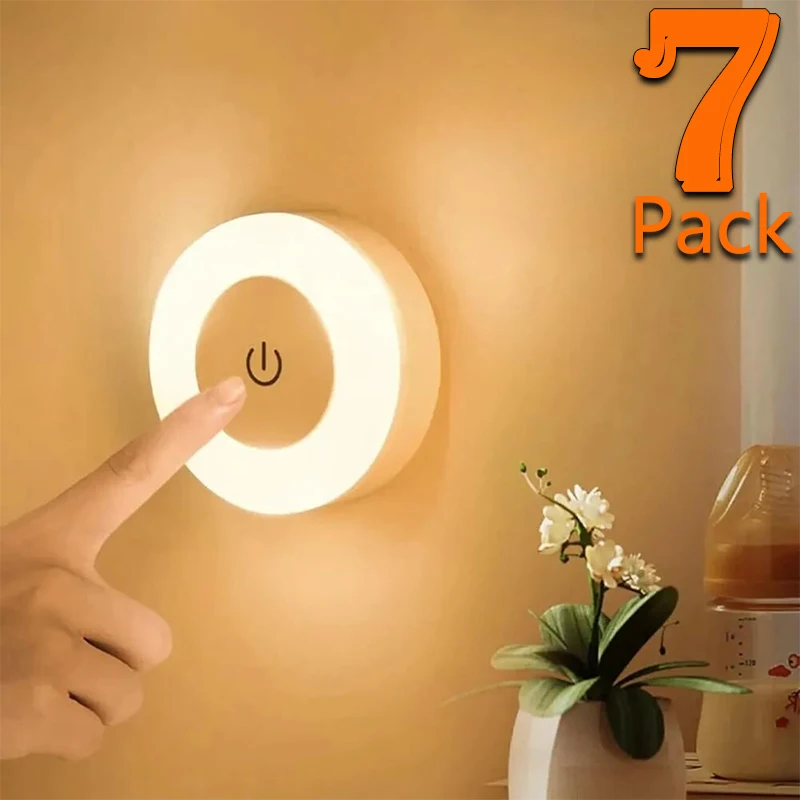 Luz LED nocturna táctil para bebé, Mini lámpara portátil regulable recargable por USB para guardería, mesita de noche