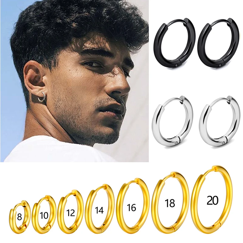 2022 316L Thép Không Gỉ Vòng Bông Tai Nam Nữ Nam Tragus Sụn Nhét Tai Trang Sức Pendientes Hombre Aretes Bán Buôn