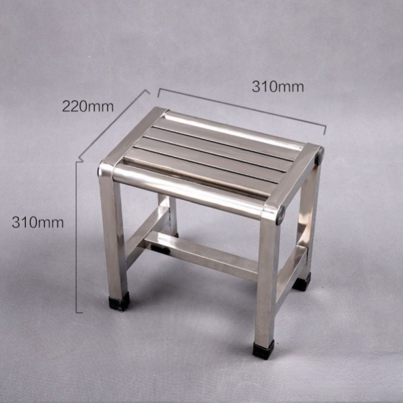 Taburete grueso de acero inoxidable para recoger verduras, taburete bajo impermeable de acero inoxidable, banco de baño para el hogar