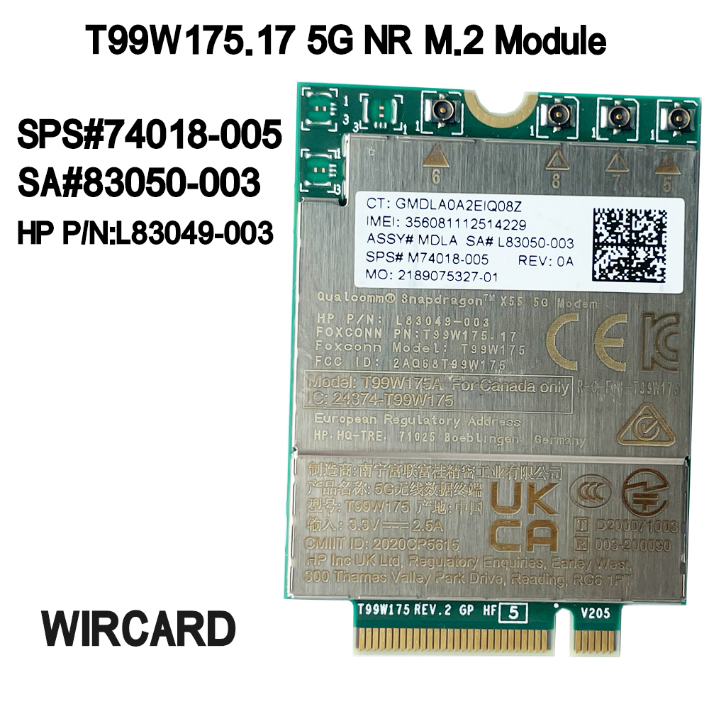 Tarjeta de módulo T99W175 snapdragon X55 4G 5G SPS #   M74018-005 SA # L83050-003 para Elite Folio 13,5 pulgadas 2 en 1 Notebook PC portátil