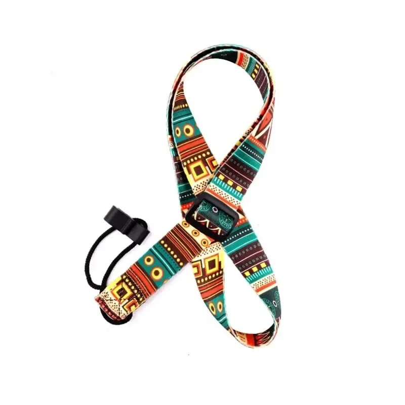 Miwayer Tracolla per ukulele in stile etnico Durevole regolabile Clip-on Cintura per chitarra Hawaii Accessori per chitarra per strumenti a imbracatura