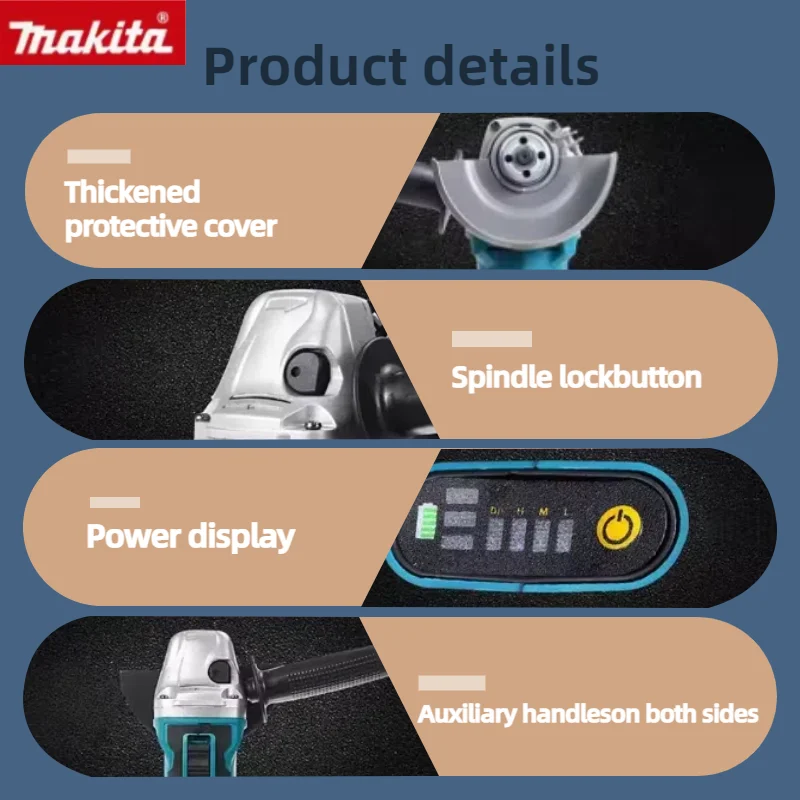 Makita DGA404 Brushless Electric Angle Grinder Cordless Polishing Cutting Machine  For Makita 18V Battery Power Tools