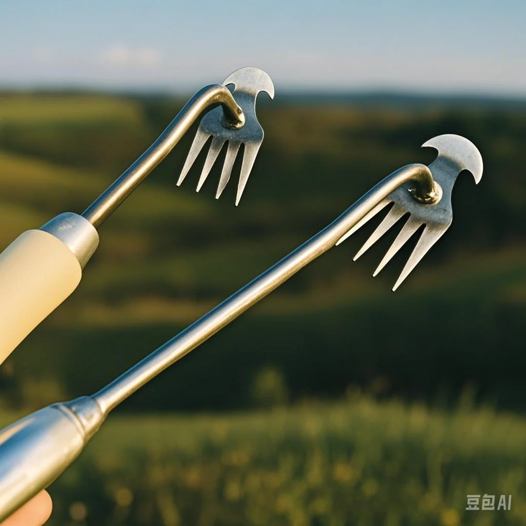 Artefacto de deshierbe, herramienta de deshierbe, extractor de malas hierbas de acero, 4 dientes, herramienta removedora manual de doble uso para jardín