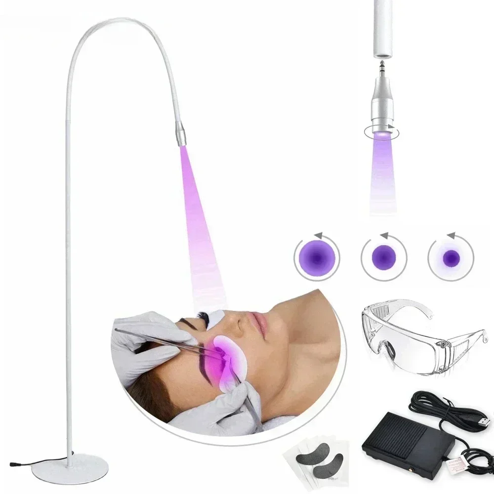 Lámpara de curado UV para pestañas de 10W, suelo con interruptor de pie, extensión de pestañas postizas, secador de uñas, pegamento de injerto, luz de curado rápido