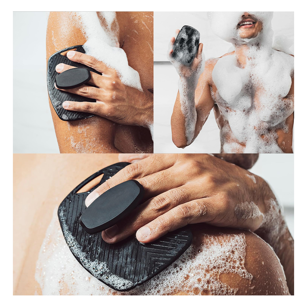 Detergente esfoliante per spazzole in silicone Manico antiscivolo Scrubber per il corpo Pulisce e massaggia la pelle Accessori per il bagno Spazzola da bagno
