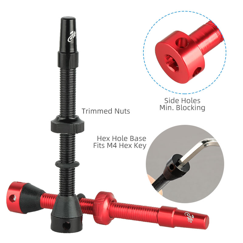 Válvulas Presta Deemount de 44/60mm para neumáticos sin cámara de carretera, vástago de aleación CNC, núcleo de latón, ciclismo DIY, reemplazo de boquilla F/V