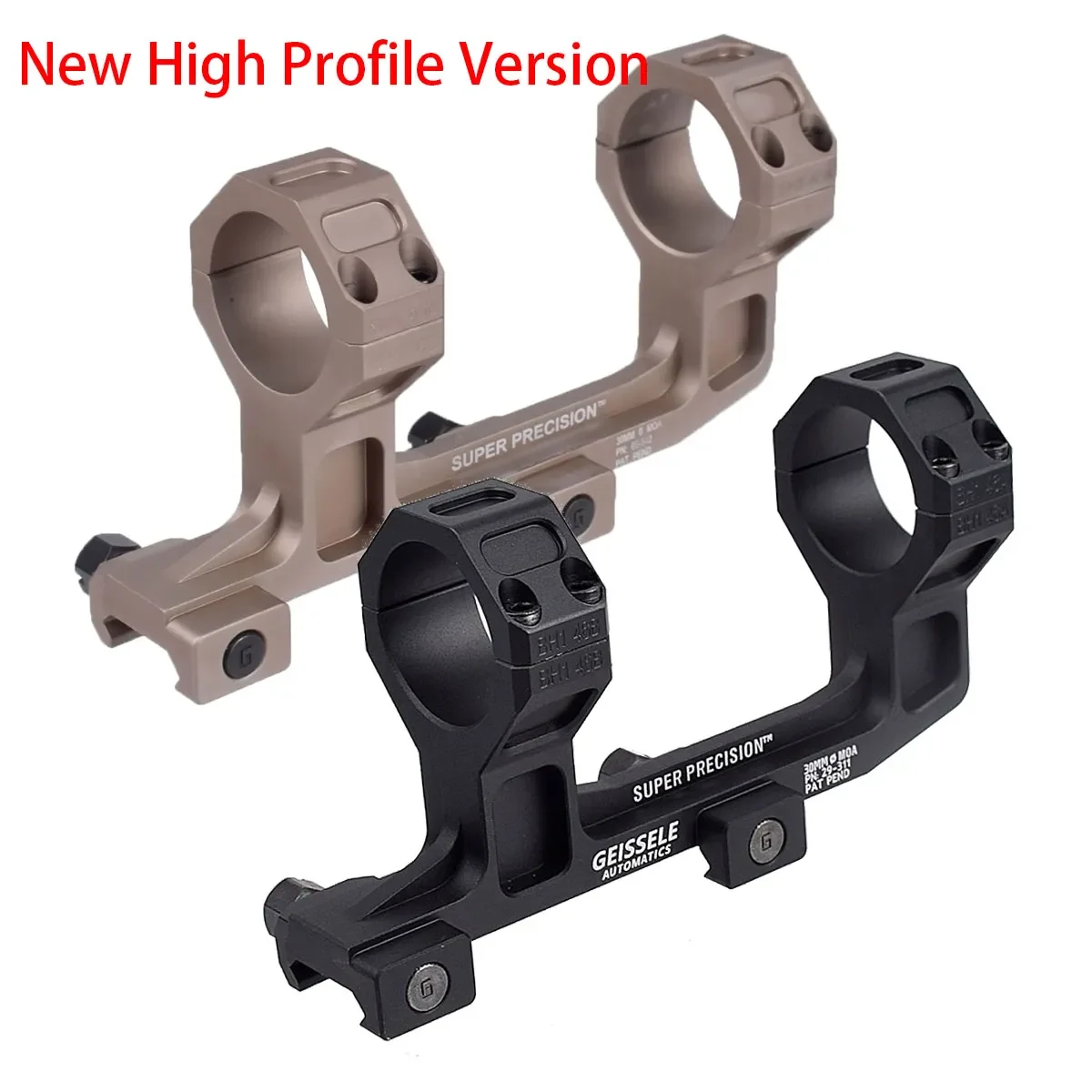 GEISSELE-Rifle voladizo RMR, montaje de mira, perfil alto y bajo, Base de riel Picatinny de 20mm, anillos de superprecisión de 25,4mm y 30mm AR15