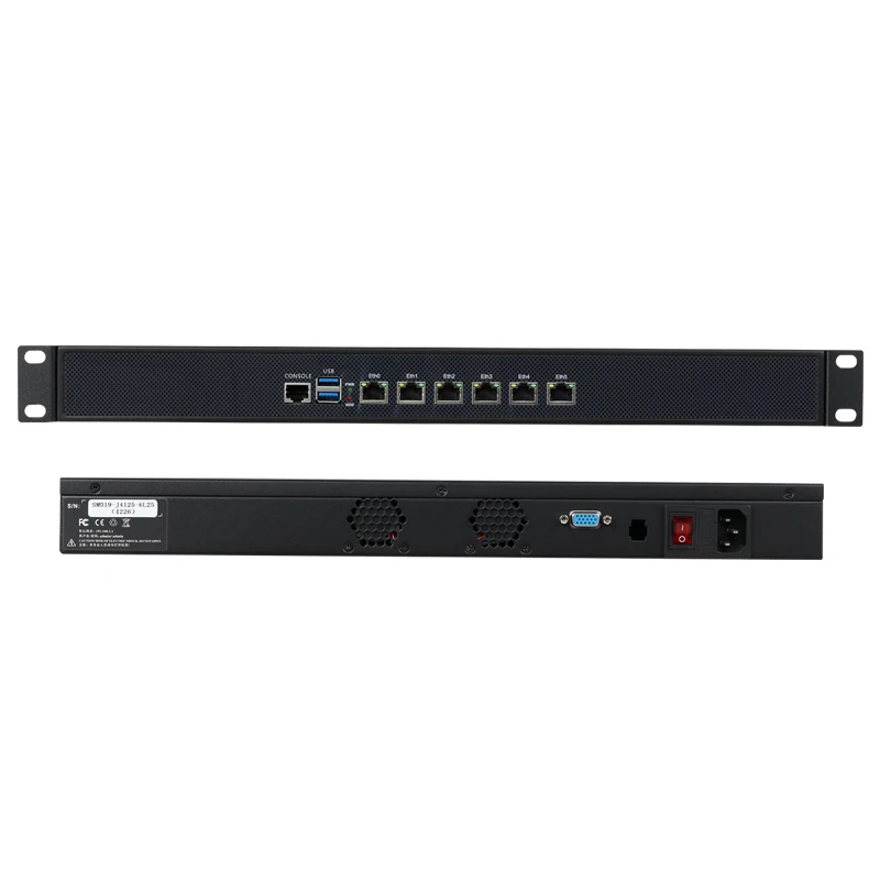 1U Firewall Network Server Intel Core i5-6200U 8260U J4125 3865U 6x Gigabit Ethernet Support Windows Linux Pfsense