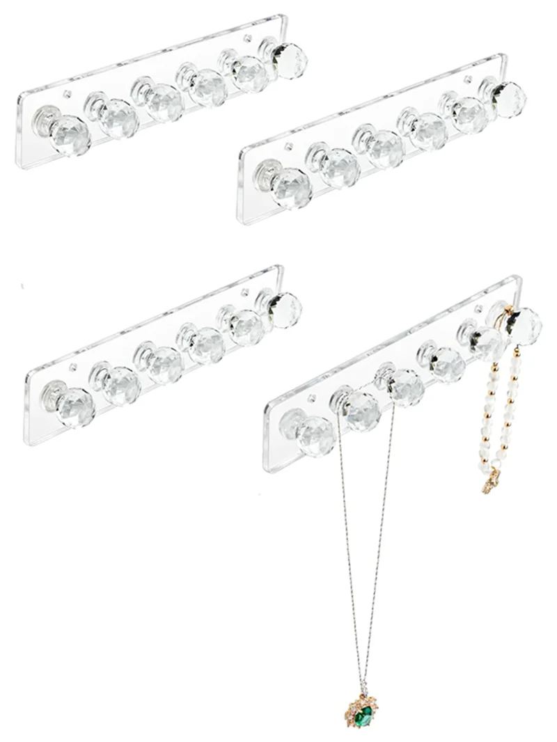 อะคริลิคใสเครื่องประดับ Rack สร้อยคอชั้นวางสร้อยคอสร้อยข้อมือต่างหูแขวนผนังแขวนเครื่องประดับ Bracket