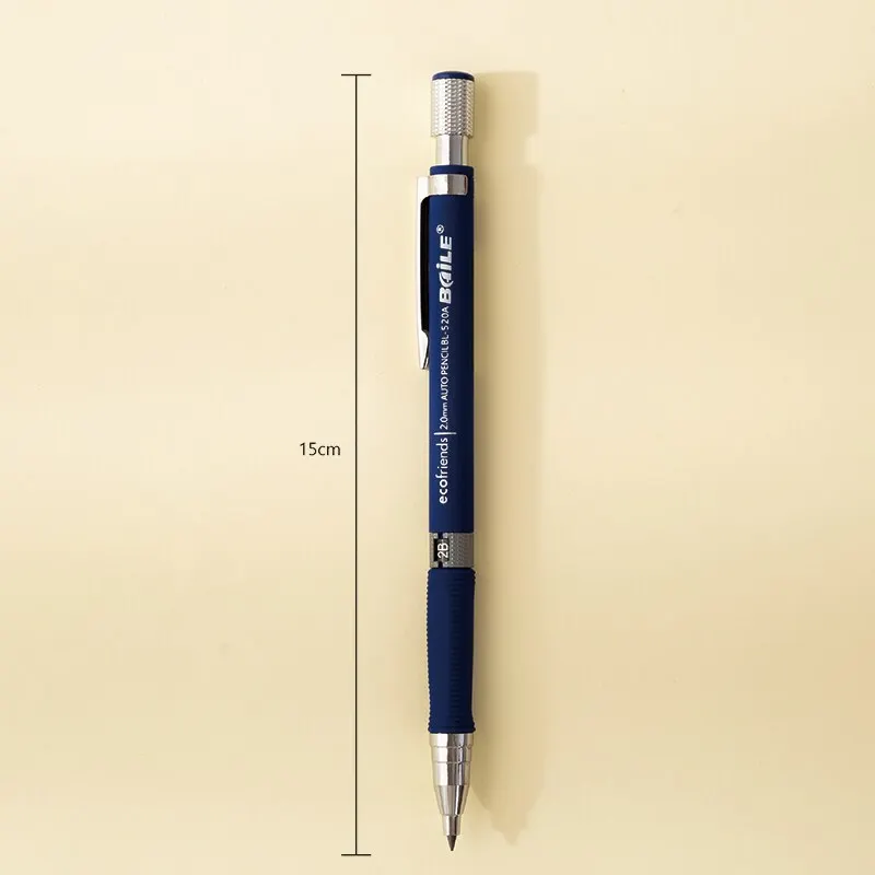 2,0mm Juego de lápices mecánicos 2B lápices automáticos Con recargas de plomo negro para escribir