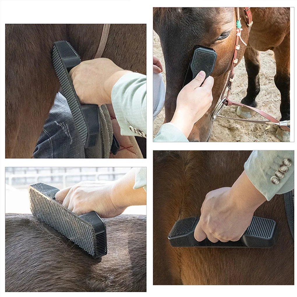 Neue Pferd Pflege Pinsel Massage Reinigung Floh Zecken Entfernung Gummi Haar Kamm Zubehör Körper Mähne Pinsel   ﻿