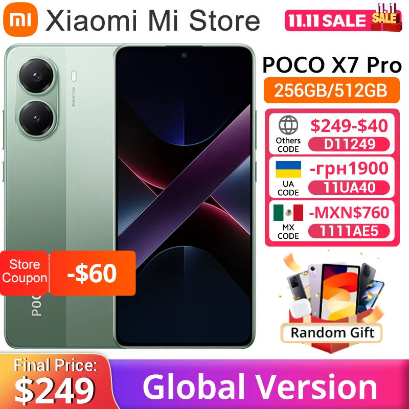 【Marca +】POCO X7 Pro Smartphone Dimensity 8400-Ultra 6,67" 120Hz Pantalla AMOLED 90W HyperCharge 6000mAh NFC Xiaomi HyperOS