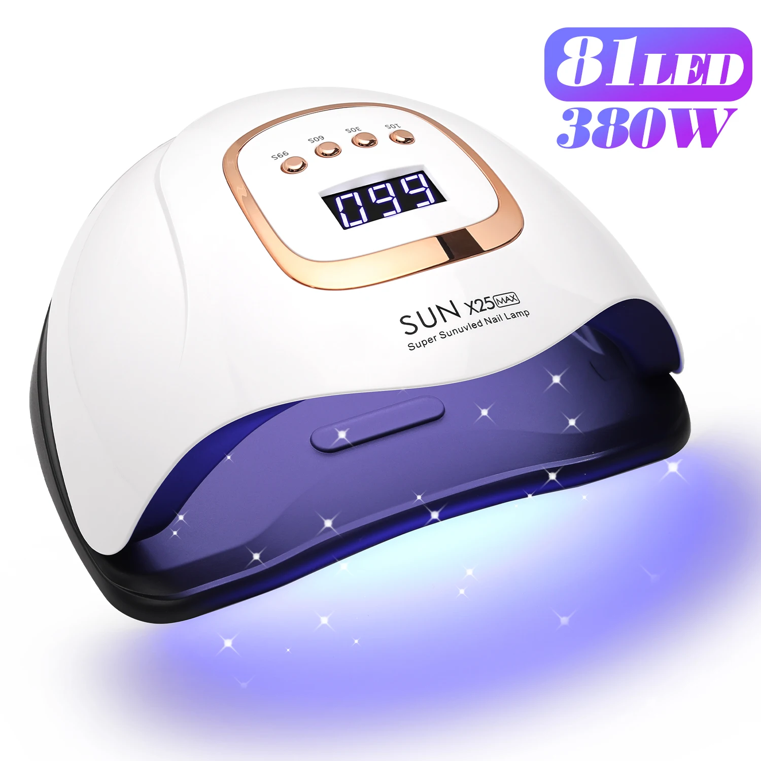 Lámpara LED UV para uñas, 380W, lámparas de curado de uñas para salón en casa, potentes lámparas de secado LED para todos los esmalte de Gel, equipo profesional para uñas