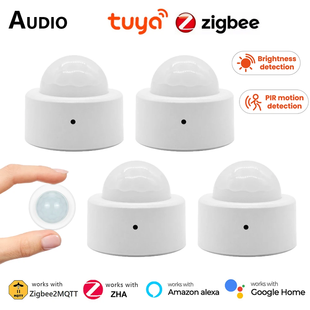 Detector de Sensor de movimiento PIR 2 en 1 Tuya ZigBee, Detector infrarrojo inalámbrico, Sensor de alarma antirrobo de seguridad con Lux brillante Smartlife