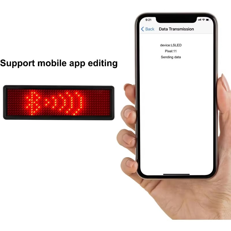 Recarregável bluetooth digital led crachá insígnias diy programável rolagem placa de mensagem mini display led etiqueta nome led