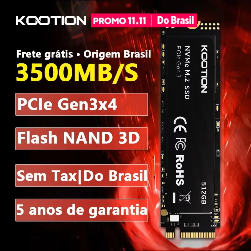KOOTION X15 M.2 SSD 256GB 512GB 1TB SSD Unidade de estado sólido M2 SSD M.2 NVMe PCIe Disco rígido interno para laptop desktop MSI Dell HP