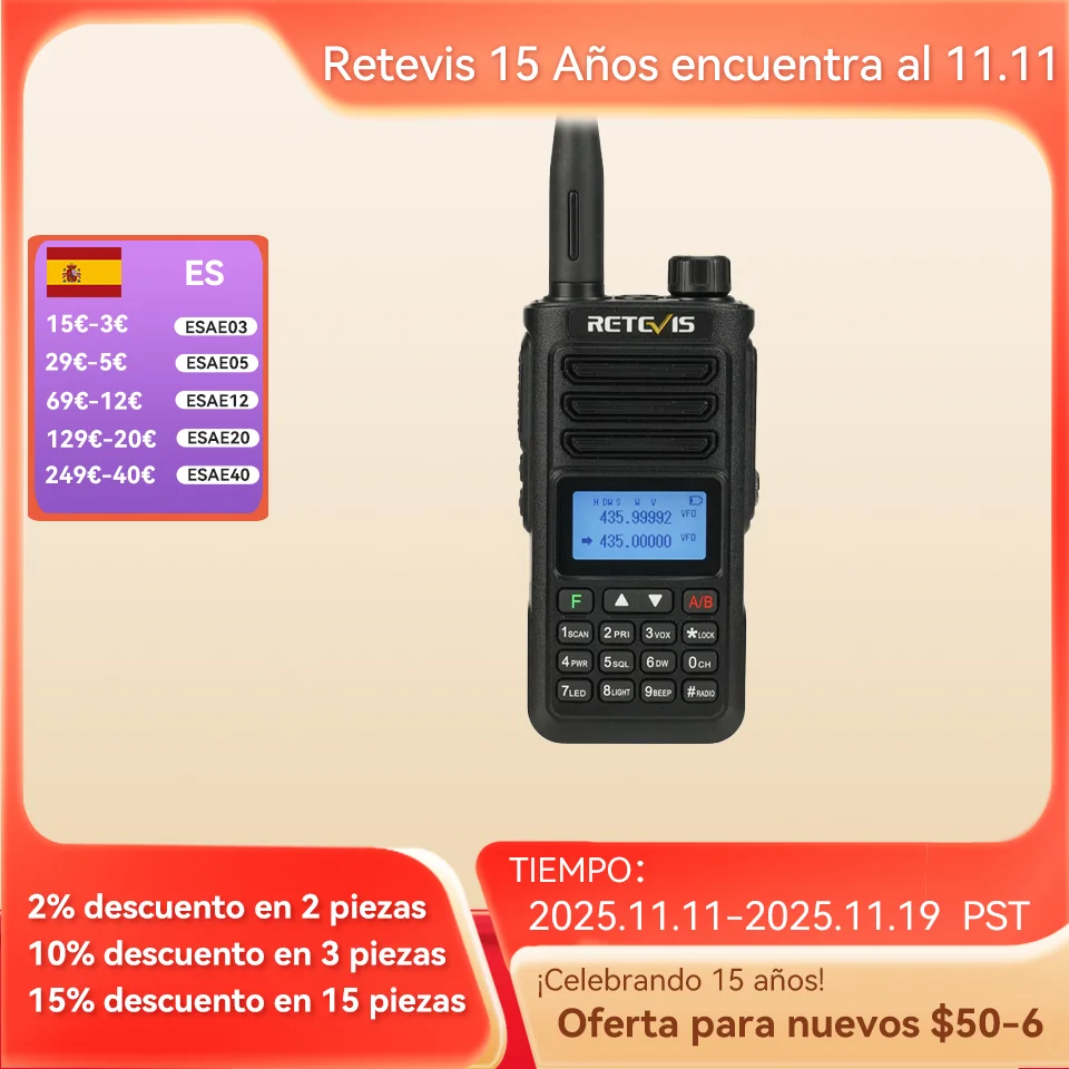 Retevis RA89 walkie talkie largo alcance emisora de radioaficionados walkie-talkies profesional movil walkie tolkie recargable Ham Radio de comunicacion portatil inalambricos resistente al agua IP68