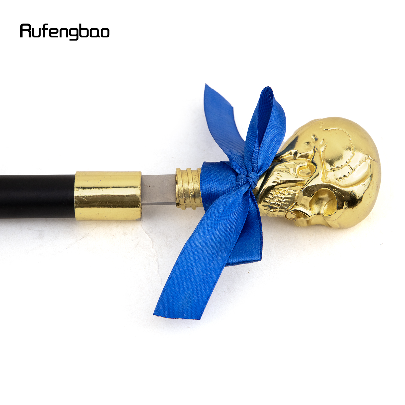 Cabeça Dourada do Crânio com Laço, Bastão de Cavalheiro, Prato Escondido, Bastão de Autodefesa, Cosplay Cruzado, 93cm