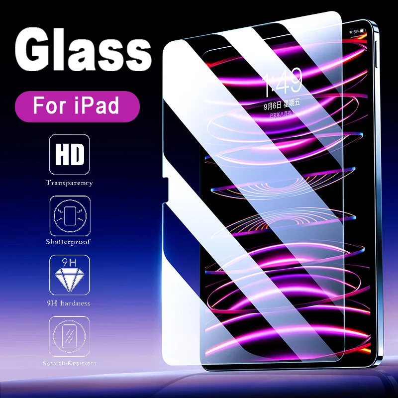 1PCS gehärtetes Glas Displayschutzfolie für Apple IPad Pro 11 9,7 10,2 10,9 Air 4 5 Mini 6 5. 6th 7th 8th 9th 10th Generation Film