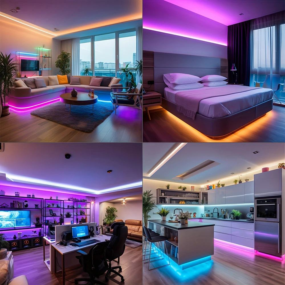 Led ライトルーム音楽同期 RGB Led ストリップライト 10 メートル 20 メートル 30 メートル柔軟なリボンルーム寝室の装飾テレビのバックライト