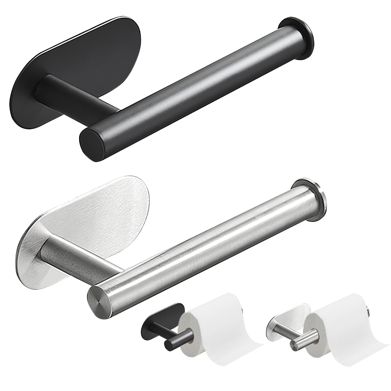 Portarrollos de toalla de papel adhesivo, soporte de papel higiénico, soporte de toalla de papel autoadhesivo de acero inoxidable, accesorios de baño y cocina