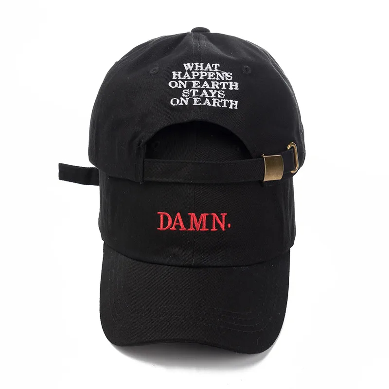 Chapéus bordados DAMN para homens e mulheres, Hip Hop, ShinCharacter Lamar, não estruturado, boné de beisebol.