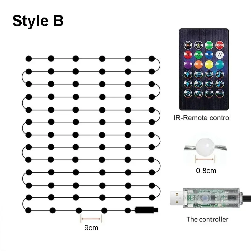 RGBIC LED String Lights Smart Bluetooth App Control DIY String Wedding Christmas Fairy Light Festoon Home Party Decor Garland
