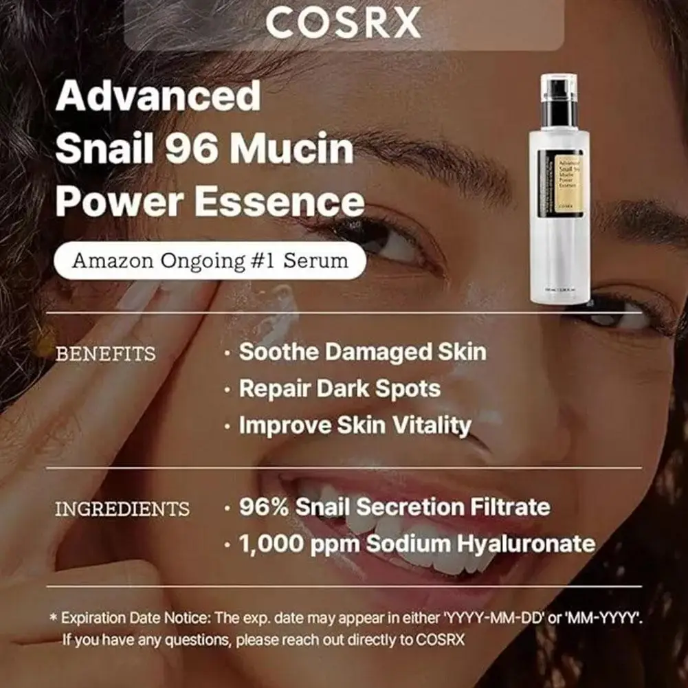 100ml COSRX Advanced Snail Mucin 96% Power Repairing Essence For Dull And Damaged Skin, Anti-Aging & Discoloration Correcting