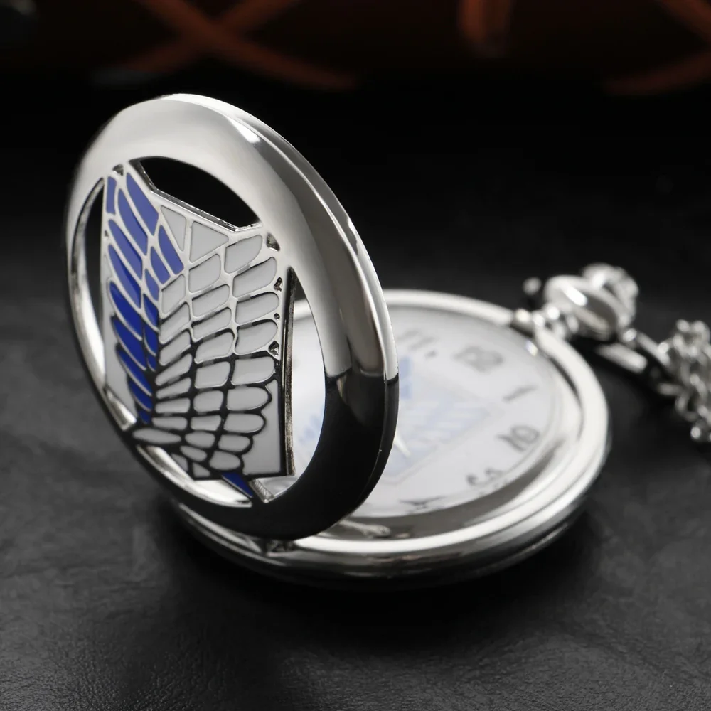 Anime Attack on Titan Kwarcowy Zegarek Kieszonkowy Wysokiej Jakości Unisex Naszyjnik Wisiorek Biżuteria Prezent dla Kobiet i Mężczyzn Religio CF1025