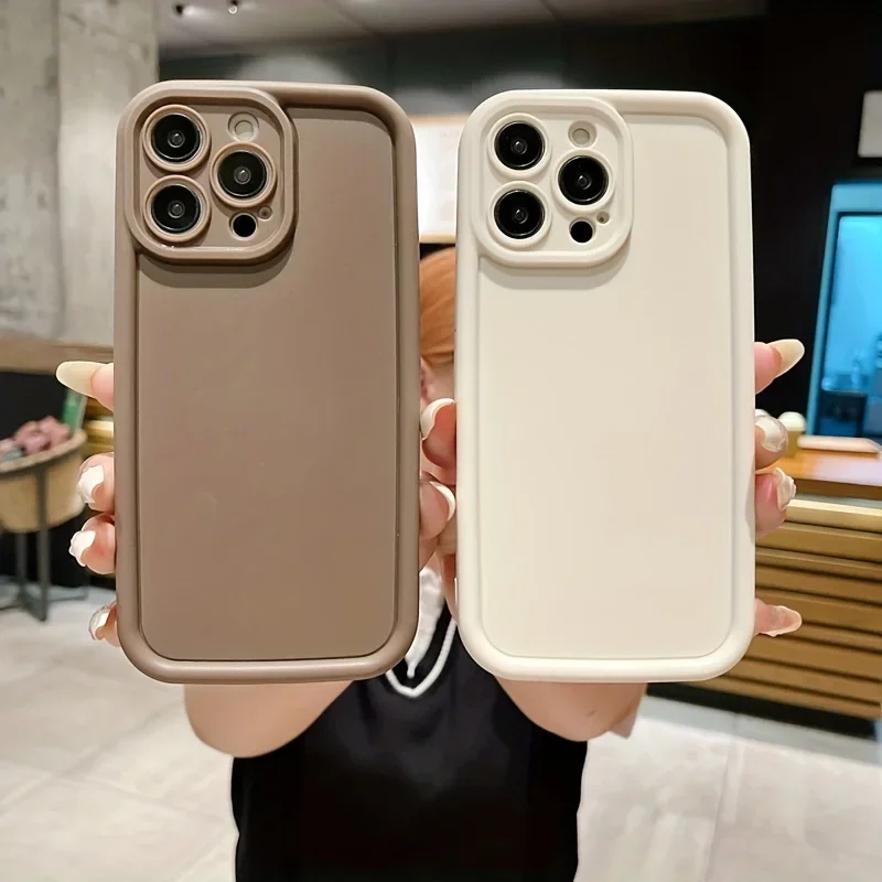 Funda de silicona de Color caramelo de lujo para iPhone, 11, 13, 12, 14, 15, 16 Pro Max, 15 Pro, XS, XR, XS Max, 7, 8, 14 PLUS, SE 2022, cubierta a prueba de golpes