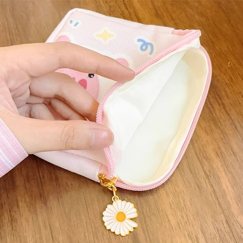 Bolsa de almacenaje de pañuelos sanitarios con tampón de Hello Kitty para chica, Mini monedero de cosméticos, regalos para mujer, dibujos animados Kawaii