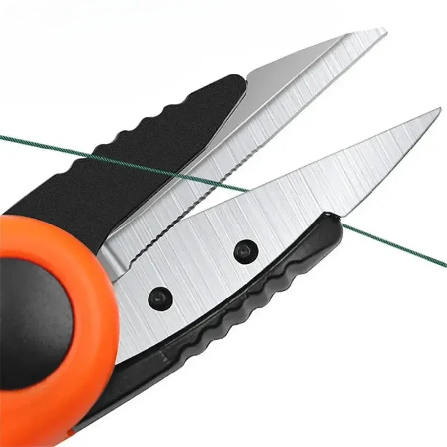 Tijeras plegables de acero inoxidable para uso en peces, tijeras multifunción para corte de sedal, aparejos de Pesca tipo camarón