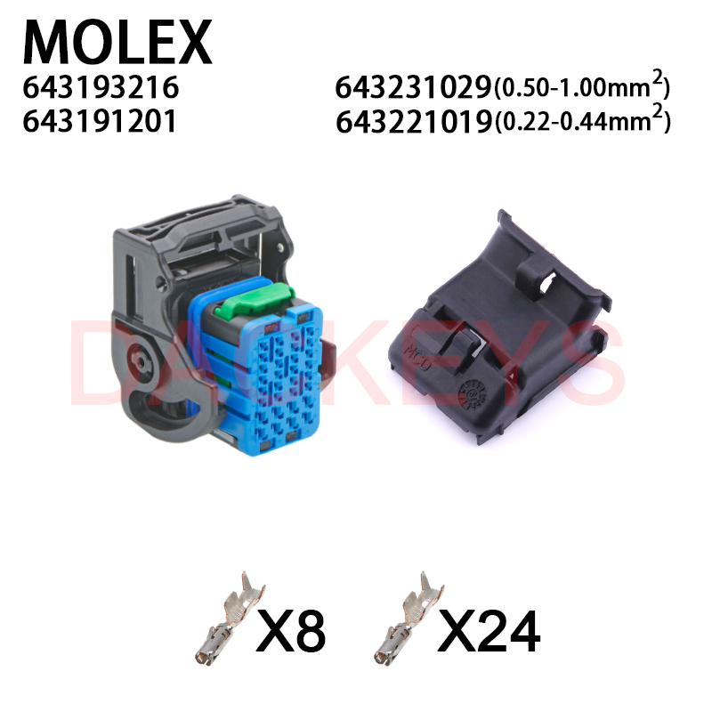 1 Satz 643193211 643193219 643193216 643191201   32-poliger Molex ECU Automotive-Stecker CMC-Buchse Kabelbaum